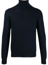 Canali Turtle-neck Fitted Top In Blue