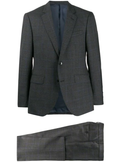 Hackett Grid Print Two-piece Suit In Grey