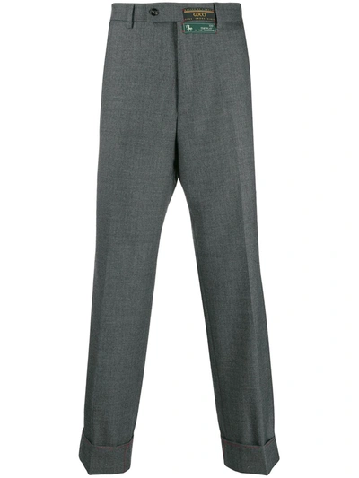 Gucci Wide-leg Tailored Trousers In Grey