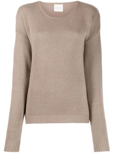 Fine Edge Boyfriend Cashmere Crew Neck Jumper In Neutrals