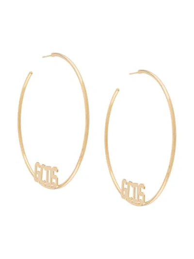 Gcds Logo Hoop Earrings In Gold