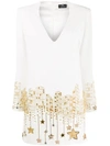 Elisabetta Franchi Star Sequinned Mini Dress In White