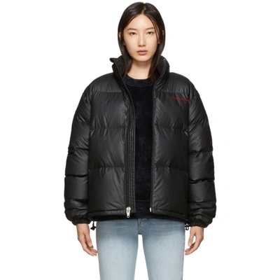 Alexander Wang Chynatown Faux Leather Down Puffer Coat In Black