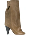 Isabel Marant Lakfee Slouch Boot With Genuine Shearling Lining In Brown