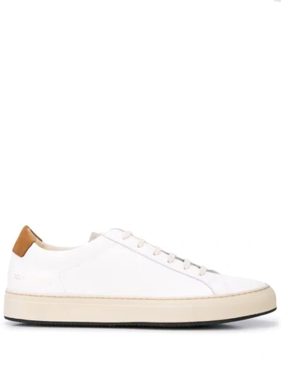 Common Projects Retro Low Leather And Nubuck Trainers In White/tan