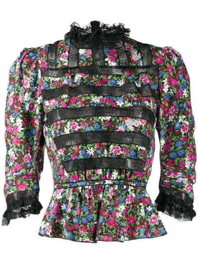 Marc Jacobs Viktorianisch Inspirierte Bluse In Black Multi