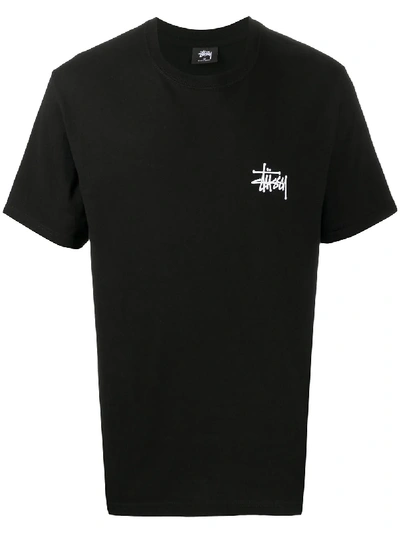 Stussy Logo Print Short-sleeved T-shirt In Black