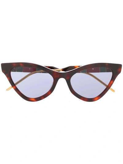 Gucci Web Cat Eye Sunglasses In Brown