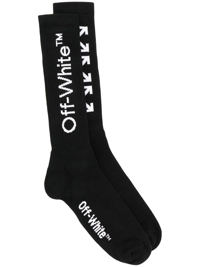 Off-white Medium Socks Diag Logo In Black/white