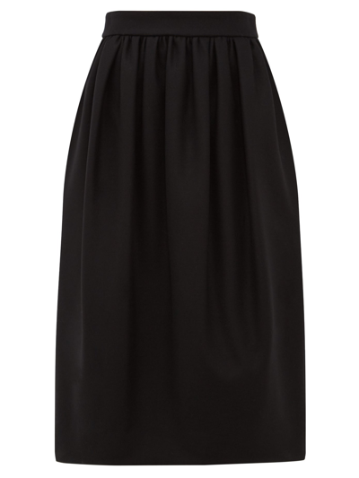Rochas Exposed-zip Wool-blend Felt Skirt In Black