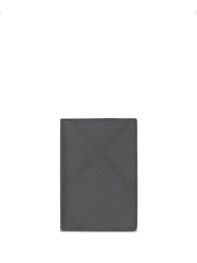 Burberry London Check Folding Card Case In Grey