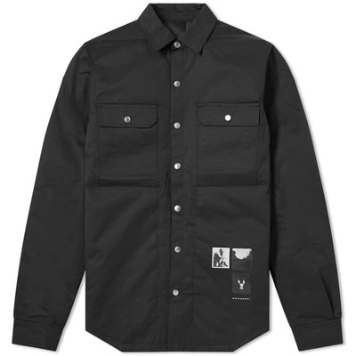 Rick Owens Drkshdw Nylon Padded Overshirt In Black