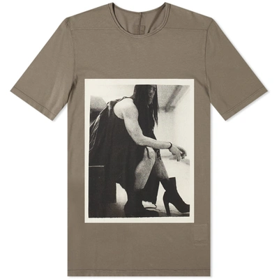 Rick Owens Drkshdw Rick Photo Print Level Tee In Grey