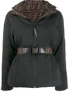 Fendi Rama Reversible Ff-print Shell-down Ski Jacket In Black