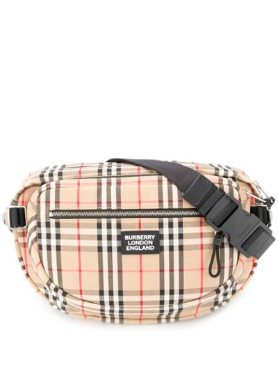 Burberry Large Canon Vintage Check Belt Bag In Archive Beige