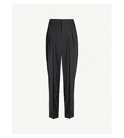 Isabel Marant Pelisso Tapered Wool Trousers In Black