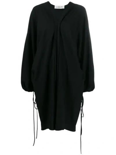 Lanvin Oversized V-neck Dress In Black