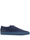 Common Projects Original Achilles Low In Suede Sneakers In Blue