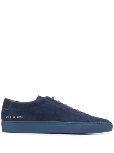 Common Projects Original Achilles Low In Suede Sneakers In Blue
