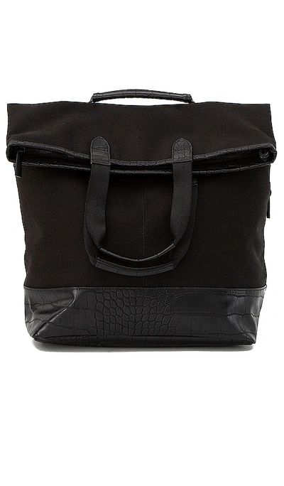 Beis The Everyday Convertible Backpack In Black & Croc Trim