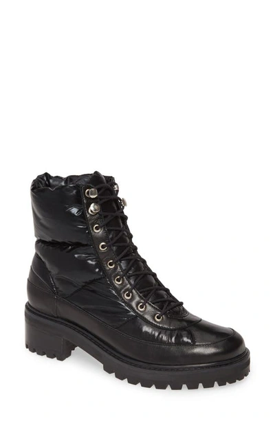 Schutz Amaris Puffer Hiking Boot In Black Leather