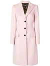 Dolce & Gabbana Tailored Single-breasted Coat In Pink