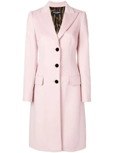 Dolce & Gabbana Tailored Single-breasted Coat In Pink