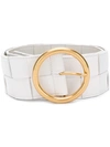 Bottega Veneta Crocodile Effect Belt In White