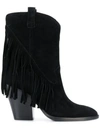 Ash Elison Fringed Boots In Black