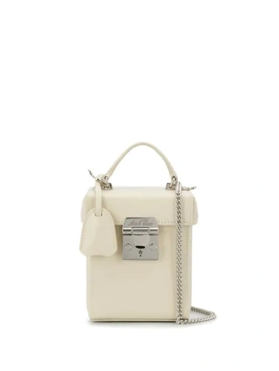 Mark Cross Flip-lock Box Cross Body Bag In White