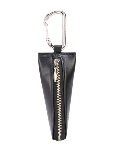 Yohji Yamamoto Zipped Key Case Charm In Black