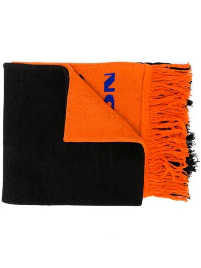 Heron Preston Logo Intarsia Scarf In Black