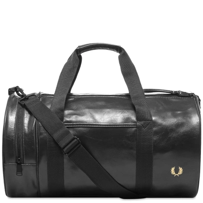 Fred Perry Authentic Tonal Barrel Bag In Black