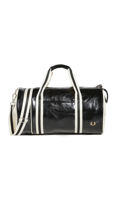 Fred Perry Classic Barrel Bag In Black/ecru