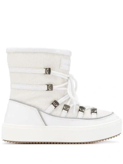 Chiara Ferragni Flirting Ankle Snow Boots In White