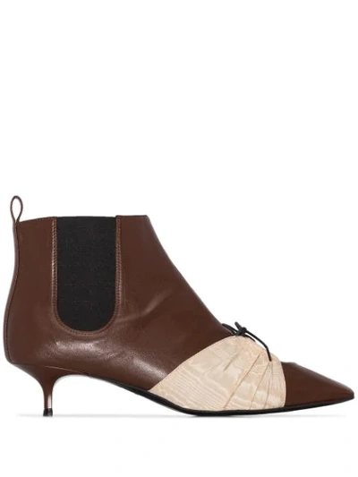 Rosie Assoulin Cutout 35mm Ankle Boots In Brown