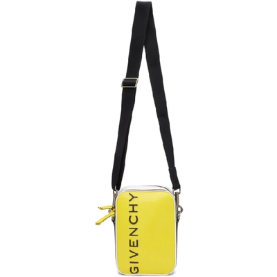 Givenchy Yellow And Black Mc3 Crossbody Bag In 991-blwhylw