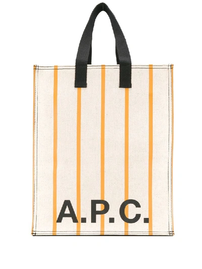 Apc Logo Tote Bag In Neutrals