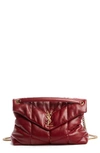 Saint Laurent Medium Loulou Puffer Quilted Leather Crossbody Bag In Rouge Opium