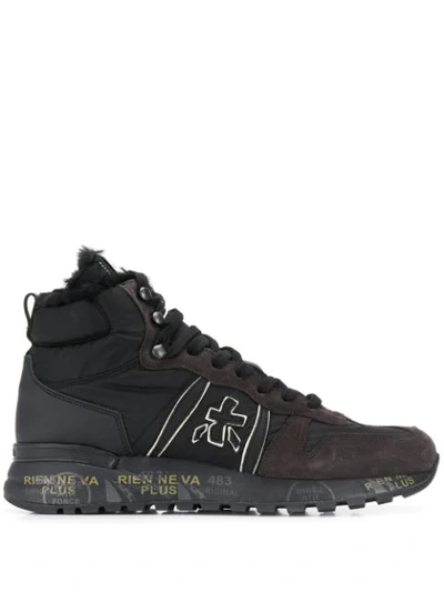 White Premiata Jeff Var High-top Sneakers In Black