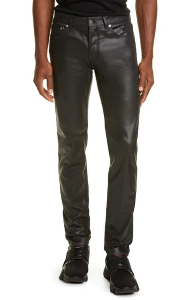 Givenchy Coated Denim Skinny Fit Jeans In Black