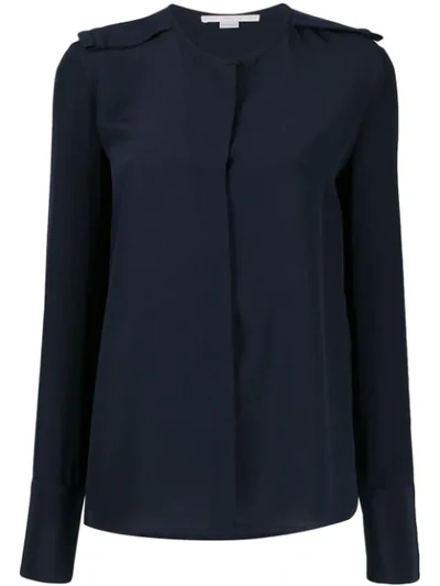 Stella Mccartney Epaulette Long-sleeve Blouse In Blue