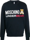 Moschino Logo Print Sweatshirt In Blue