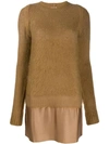 N°21 Panelled Knitted Dress In Brown