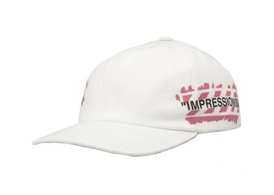 Pre-owned Off-white Diag Stencil Print Baseball Hat White/pink