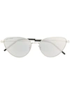 Saint Laurent Jerry Cat-eye Silver-tone Mirrored Sunglasses