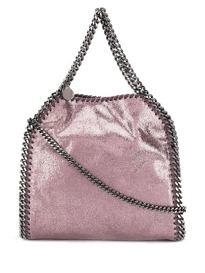 Stella Mccartney Mini Falabella Metallic Tote In Pink