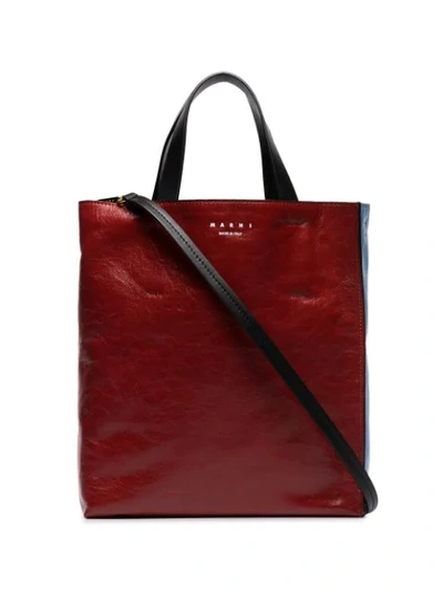 Marni Medium Museo Tote Bag In Red