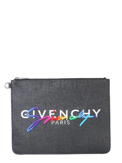 Givenchy Logo Zipped Pouch In Black