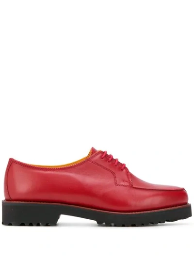 Holland & Holland Chunky Heel Oxford Shoes In Red